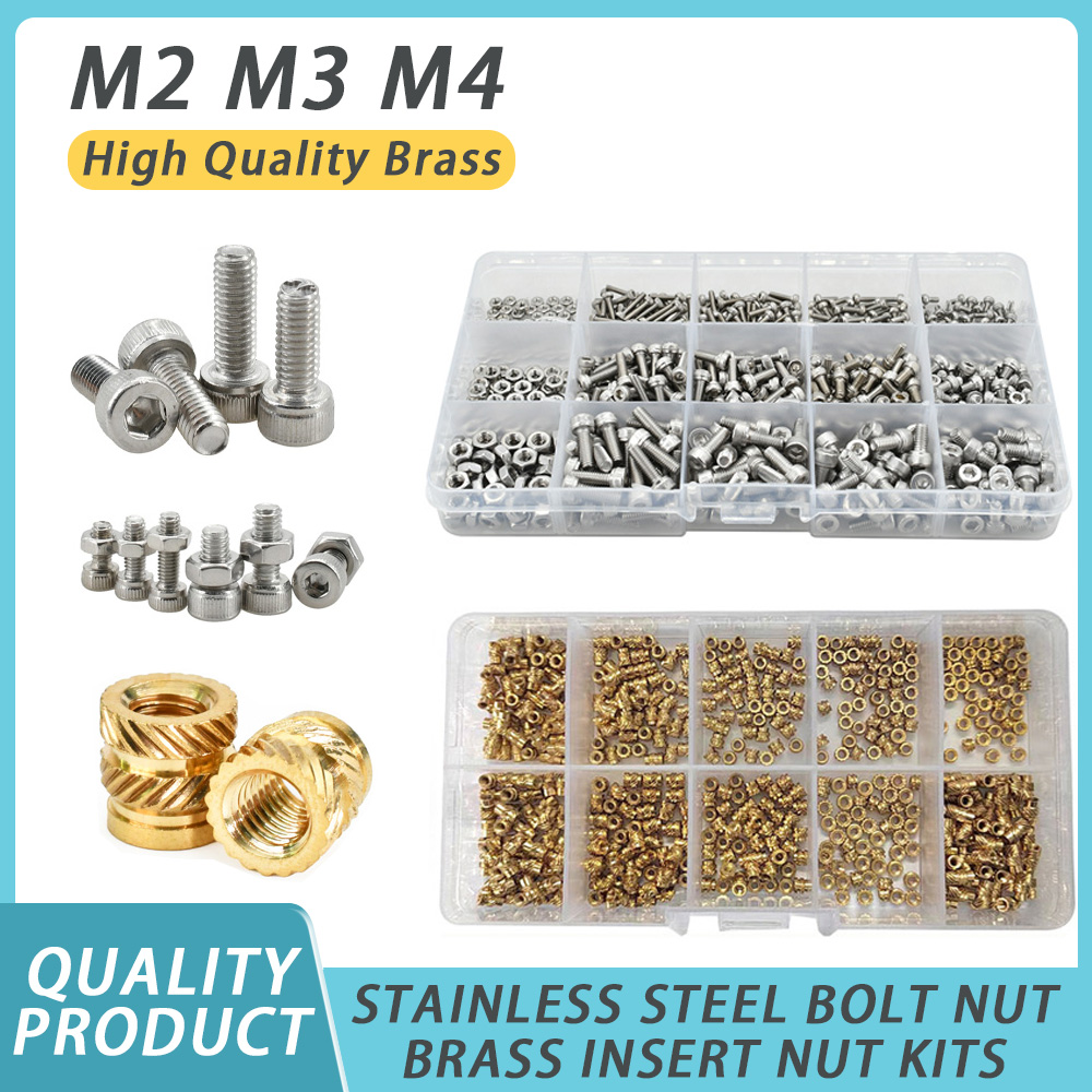 Nuts Mix - M2 M3 M4 真鍮製ホットメルトインサートナットキット マザーボード 3Dプリンター