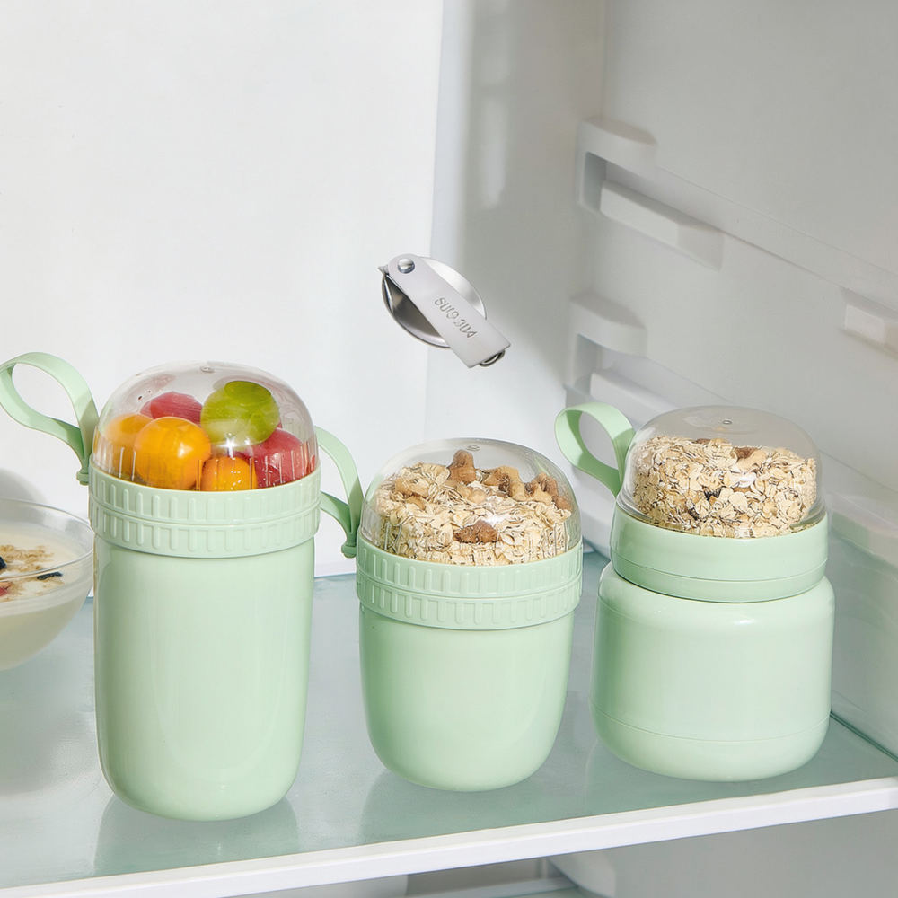 二重構造の食品容器、ヨーグルトカップ、持ち運び可能なシリアル - Healthy Snacks Food のレビューと価格