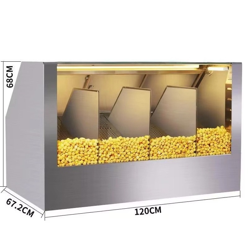 省エネ型業務用ポップコーン保温器。4つの仕切り付きのステンレ - Popcorn のレビューと価格